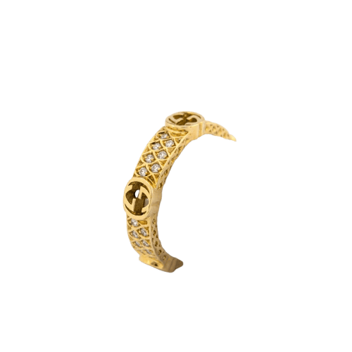 Bague 49 Gucci - Bague ajourée en or jaune et diamants 58 Facettes 36785