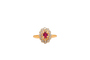 Bague 53 Bague Pompadour en or jaune, rubis et diamants 58 Facettes 4214