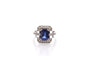 Bague 53 Bague vintage en platine avec saphir de Ceylan et diamants 58 Facettes 26693-27261