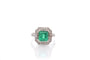 Bague 53 Bague Art déco en platine, émeraude 1,93 ct et diamants 58 Facettes 27455-27179
