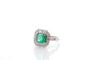 Bague 53 Bague Art déco en platine, émeraude 1,93 ct et diamants 58 Facettes 27455-27179