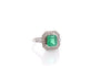 Bague 53 Bague Art déco en platine, émeraude 1,93 ct et diamants 58 Facettes 27455-27179