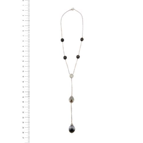 Collier Collier - Double rang en or blanc 18 kt avec perles de Tahiti et diamants 58 Facettes 24122