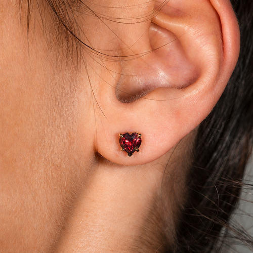 Boucles d'oreilles en or jaune 14 ct et grenats rhodolites GFCO 58 Facettes E0050