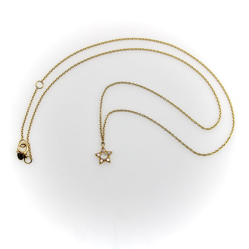 Necklace Star pendant necklace in 18-carat gold and rose-cut diamonds 58 Facettes