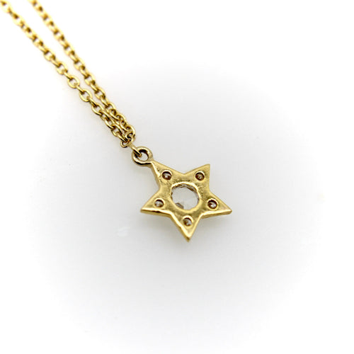Necklace Star pendant necklace in 18-carat gold and rose-cut diamonds 58 Facettes