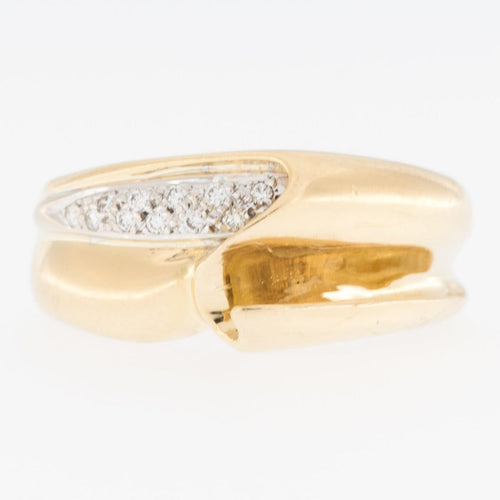 Bague 58 Bague en or jaune 18 carats avec diamants 58 Facettes A1528