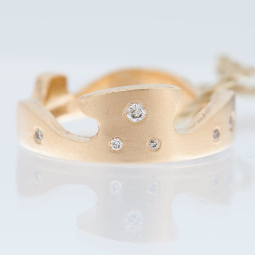 Bague 57 Bague couronne en or jaune et diamants 58 Facettes A1529