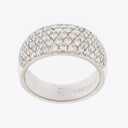 Bague 55 Bague moderne en or blanc 18 carats et diamants 58 Facettes A1536