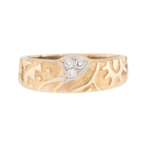 57 Bague vintage en or jaune 18 ct avec diamants 58 Facettes A1554