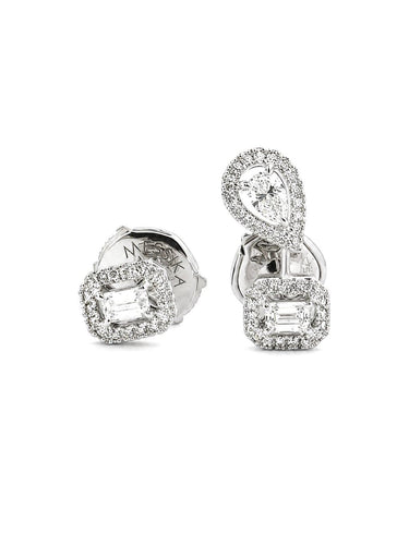 Boucles d'oreilles Messika My Twin - Boucles d'oreilles asymétriques en or blanc et diamants 58 Facettes 91011