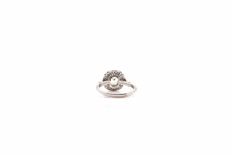 Bague 52.5 Bague ronde en platine ornée de diamants taille ancienne 58 Facettes 23325 - 24904