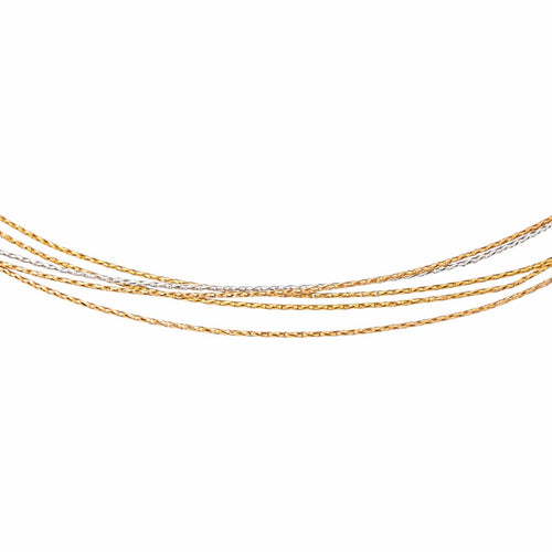 Collier Collier maille tressée en or jaune, rose et blanc 58 Facettes 5729958CN