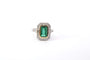 Bague 53 Bague émeraude et diamants en platine et or jaune 18 carats 58 Facettes 25238 25164