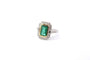 Bague 53 Bague émeraude et diamants en platine et or jaune 18 carats 58 Facettes 25238 25164