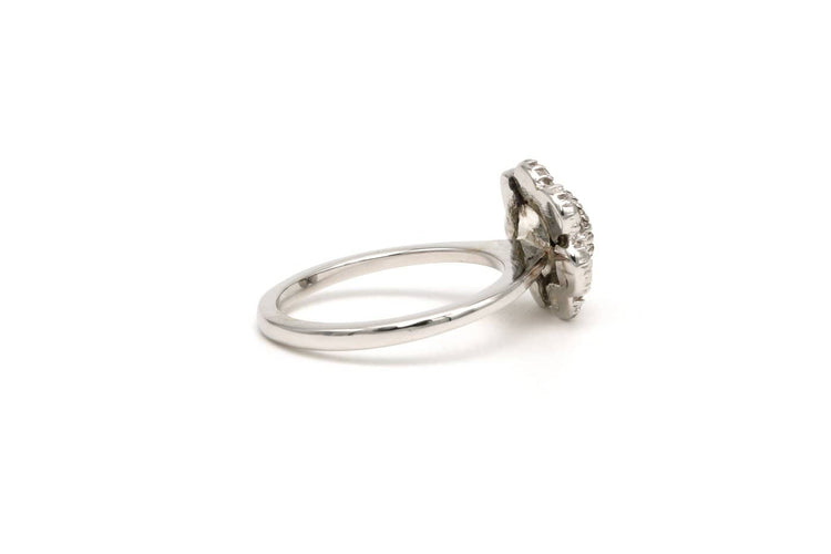 Bague 46 Napoléon III - Bague en or blanc, argent et diamants taille rose 58 Facettes B510