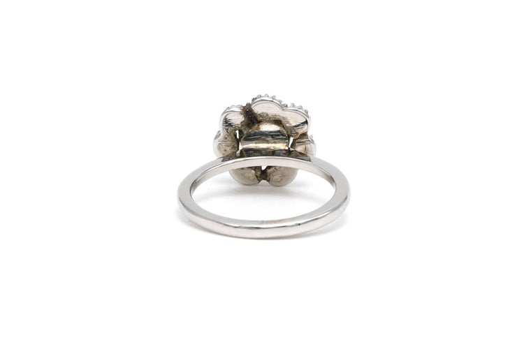 Bague 46 Napoléon III - Bague en or blanc, argent et diamants taille rose 58 Facettes B510