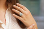 Bague 52 Bague aigue-marine et diamants en platine 58 Facettes 24749