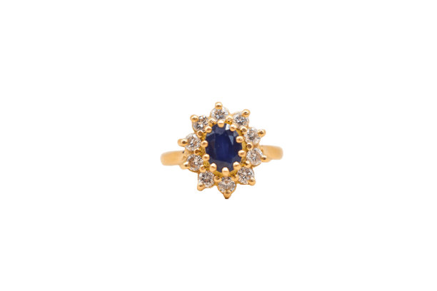 Bague 58 Bague Pompadour vintage en or jaune, saphir et diamants 58 Facettes 4194