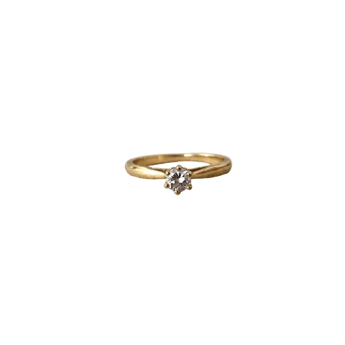 Ring Solitär 0,20 ct aus Gelbgold und Diamant 