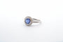 Bague 55 Bague saphir rond et diamants en platine 58 Facettes 22712 25089