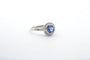 Bague 55 Bague saphir rond et diamants en platine 58 Facettes 22712 25089