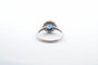 Bague 55 Bague saphir rond et diamants en platine 58 Facettes 22712 25089
