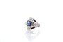 Bague 52 Bague Art déco saphir de Ceylan et diamants en platine 58 Facettes 25373