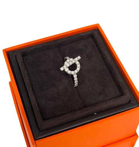 51 Hermès Finesse - Bague en or blanc et diamants 58 Facettes jnci173