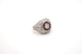Bague 53 Bague dôme en platine avec diamants et rubis 58 Facettes 24716