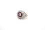 Bague 53 Bague dôme en platine avec diamants et rubis 58 Facettes 24716