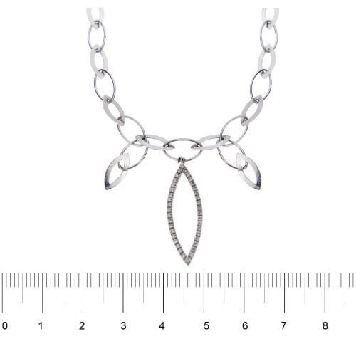 Collier Collier en or blanc 18 ct à diamants taille brillant 58 Facettes 8119