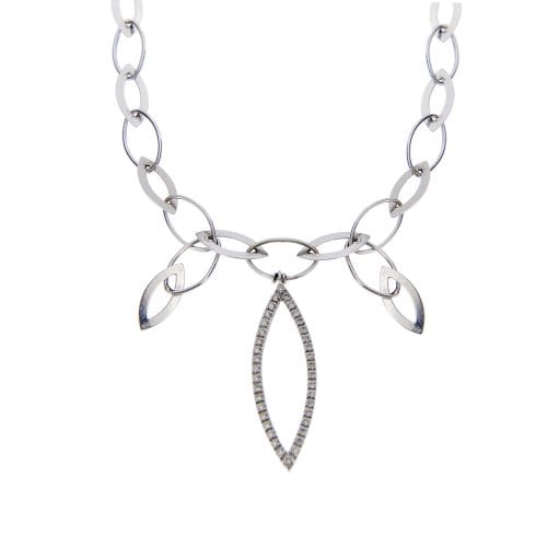 Collier Collier en or blanc 18 ct à diamants taille brillant 58 Facettes 8119