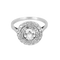Bague 54 Bague en platine et or blanc avec diamants 58 Facettes B260411