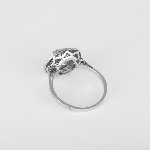 Bague 54 Bague en platine et or blanc avec diamants 58 Facettes B260411