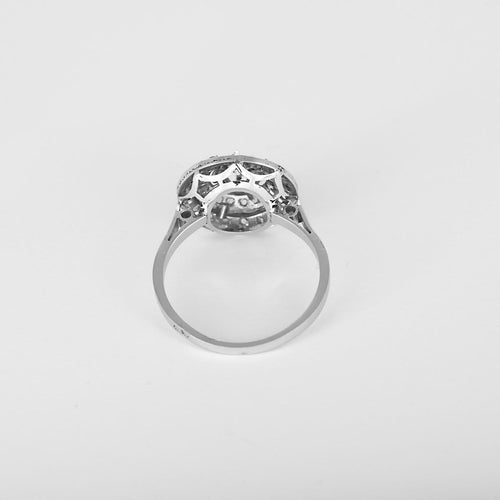 Bague 54 Bague en platine et or blanc avec diamants 58 Facettes B260411