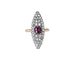 54 Bague marquise ancienne en or jaune, argent, rubis et diamants 58 Facettes