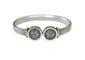 Tubogas - Bracelet jonc en or jaune et argent 58 Facettes