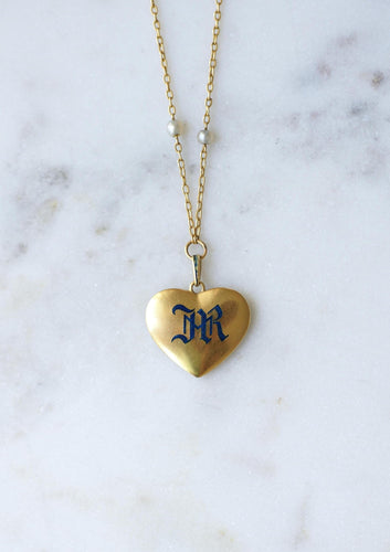 Collier Collier pendentif cœur clé de fa en or jaune, perle et diamant 58 Facettes