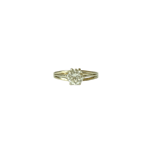 Bague 52 Bague solitaire années 1950 en or gris et diamant 58 Facettes