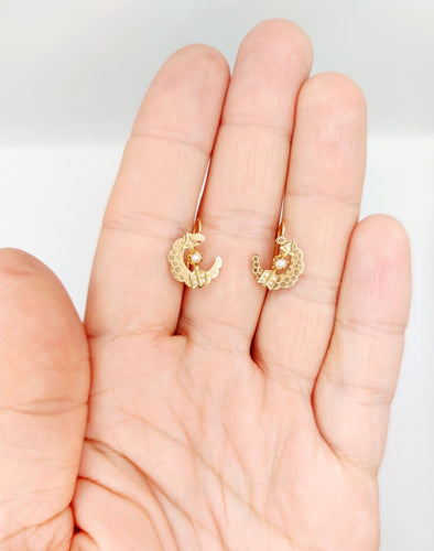 Boucles d'oreilles Boucles d'oreilles dormeuses victoriennes en or rose 18k et perles 58 Facettes A07732