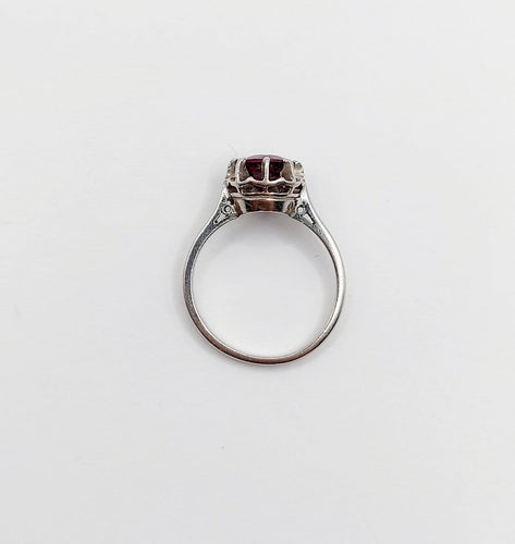 Bague 49.5 Bague solitaire Art déco en platine et améthyste 58 Facettes A07736