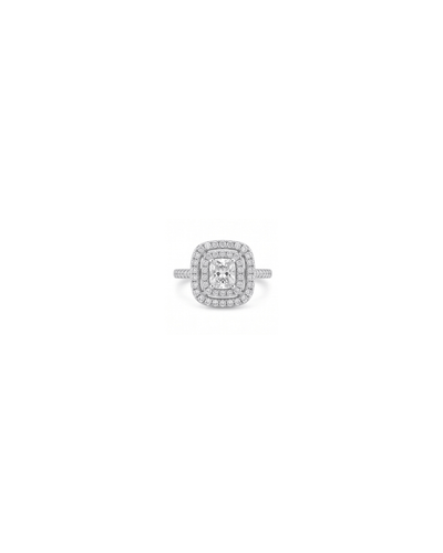 Bague 50 Tiara Milo - Bague en or blanc et diamants 58 Facettes 6.Bague coussin