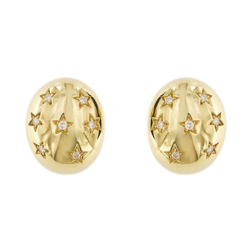 Boucles d'oreilles Boucles d’oreilles étoiles et diamants en or jaune 18 ct 58 Facettes 28569