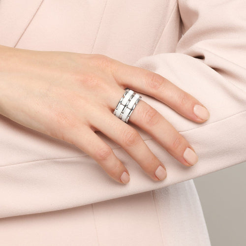Bague 51 CHANEL Ultra - Bague en or blanc et céramique blanche 58 Facettes 166