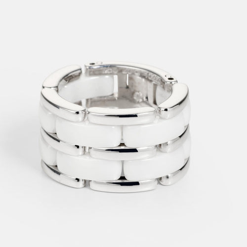Bague 51 CHANEL Ultra - Bague en or blanc et céramique blanche 58 Facettes 166