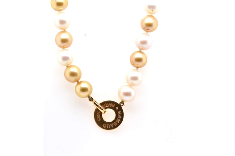 Collier Rambaud - Collier en perles de culture et fermoir en or jaune 18k 58 Facettes 24855