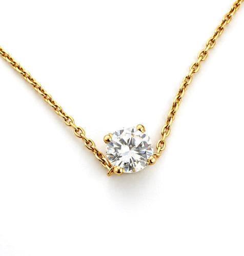 Collier Collier ras du cou solitaire en or jaune 18 carats et diamant 58 Facettes 91014