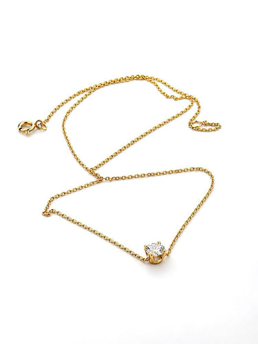 Collier Collier ras du cou solitaire en or jaune 18 carats et diamant 58 Facettes 91014