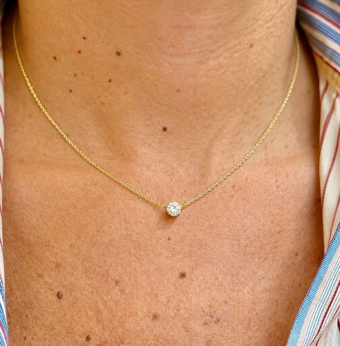 Collier Collier ras du cou solitaire en or jaune 18 carats et diamant 58 Facettes 91014